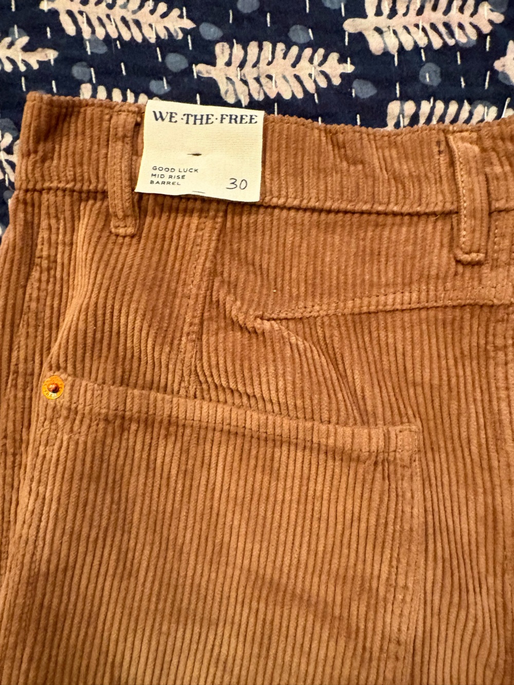 NWT We The Free Good Luck Mid Rise Barrel Cords - Picture 6 of 9